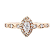 Marquise Diamond Halo Engagement Ring in 14k Rose Gold - Iris + Mill