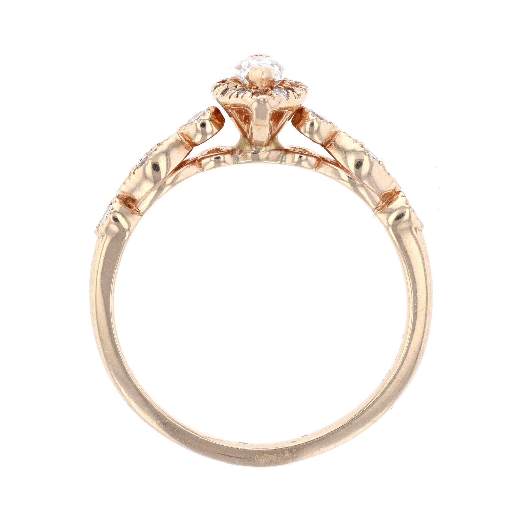 Marquise Diamond Halo Engagement Ring in 14k Rose Gold - Iris + Mill