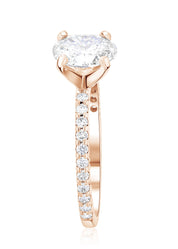 Micro Pavé Oval Cut Diamond Solitaire Engagement Ring in 14k Rose Gold - Iris + Mill