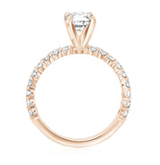 Micro Pavé Round Diamond Solitaire Engagement Ring in 14k Rose Gold - Iris + Mill