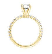 Micro Pavé Round Diamond Solitaire Engagement Ring in 14k Yellow Gold - Iris + Mill