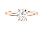 Oval Cut Diamond Solitaire Engagement Ring in 14k Rose Gold - Iris + Mill