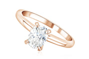 Oval Cut Diamond Solitaire Engagement Ring in 14k Rose Gold - Iris + Mill