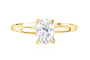 Oval Cut Diamond Solitaire Engagement Ring in 14k Yellow Gold - Iris + Mill