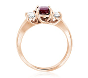 Oval Diamond and Ruby Three-Stone Ring in 14k Rose Gold (1.65 ct. tw.) - Iris + Mill