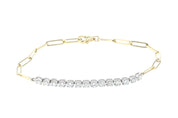 Paperclip Diamond Tennis Bracelet in Two-Tone 14k Gold - Iris + Mill