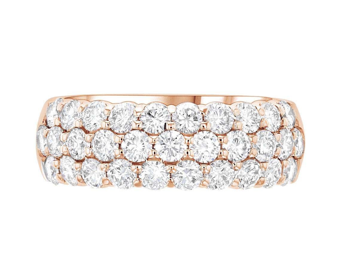 Pavé Diamond Three-Row Ring in 14k Rose Gold (2 ct. tw.) - Iris + Mill