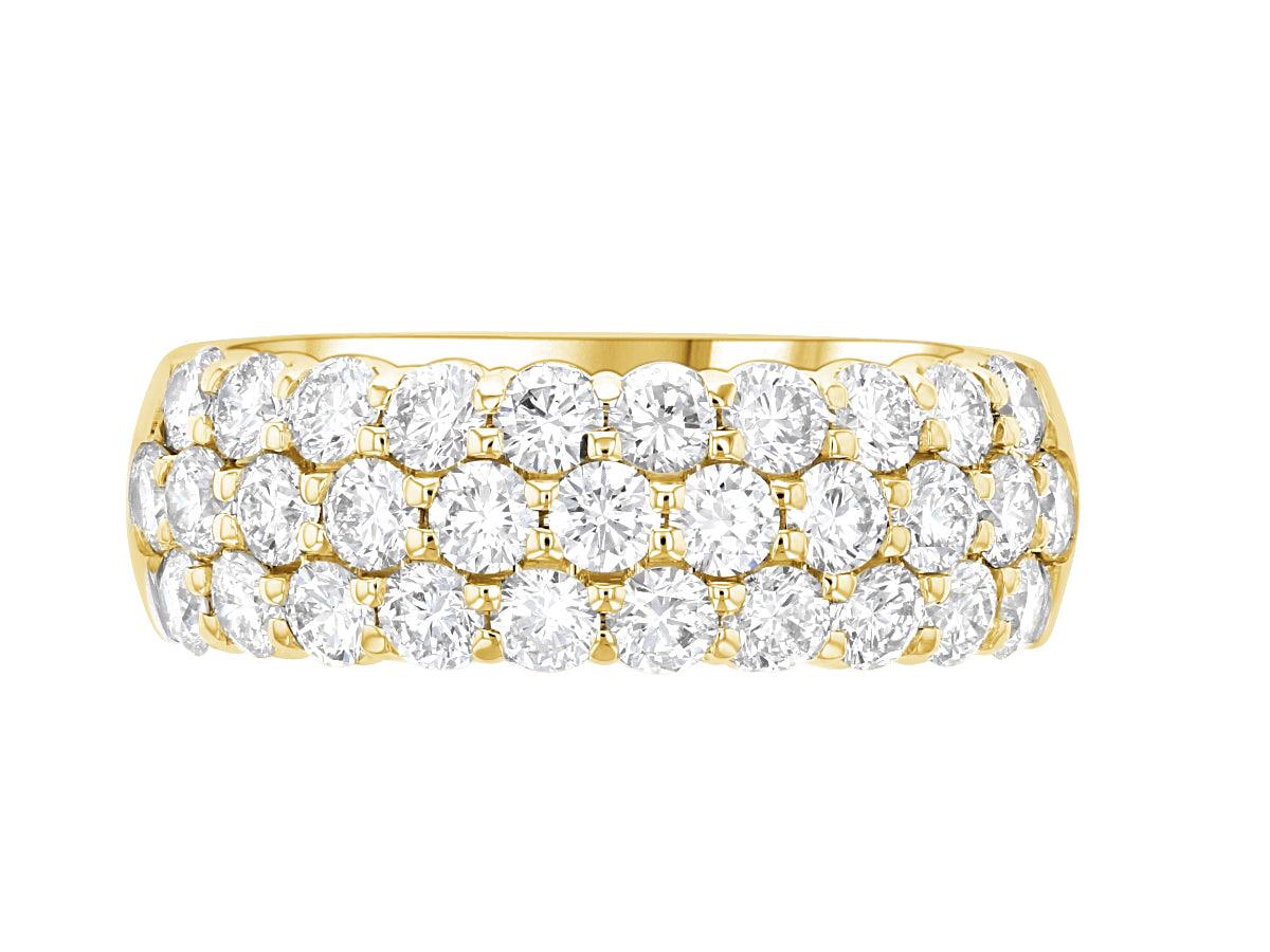 Pavé Diamond Three-Row Ring in 14k Yellow Gold (2 ct. tw.) - Iris + Mill