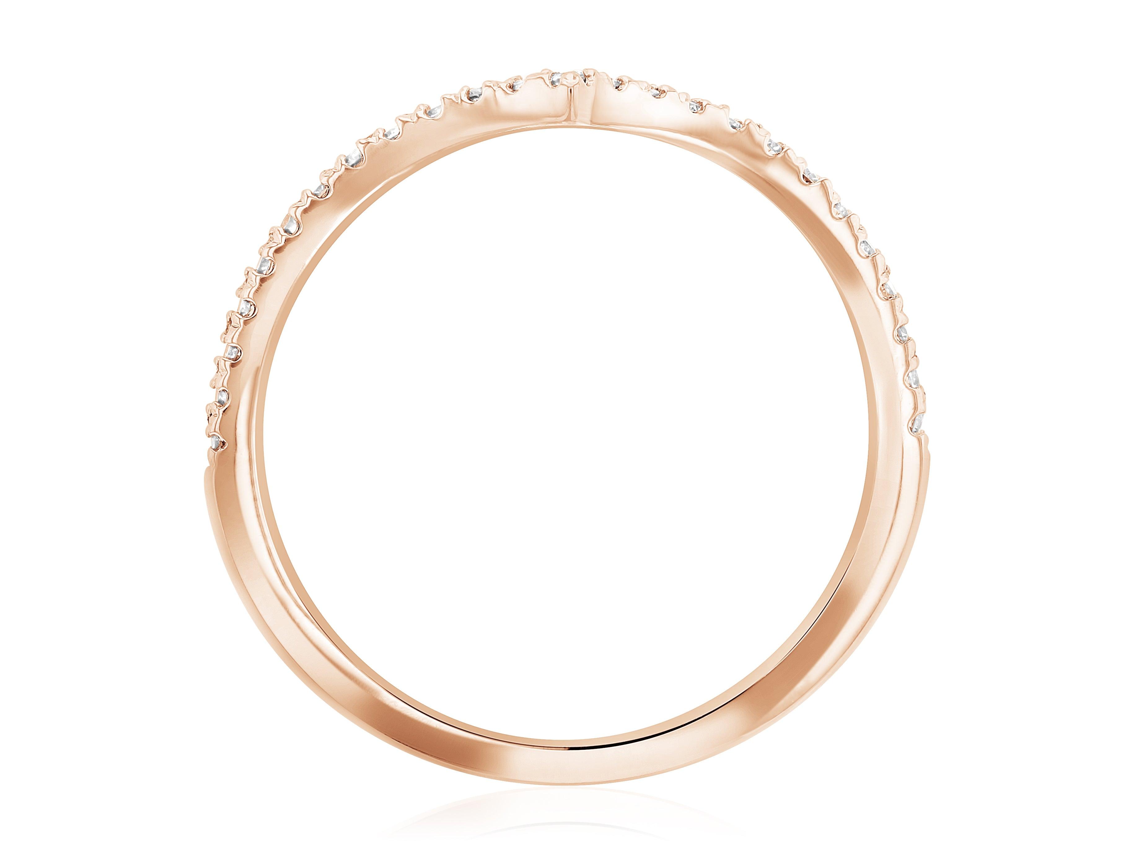 Petite Diamond Chevron Ring in 14k Rose Gold (0.18 ct. tw.) - Iris + Mill