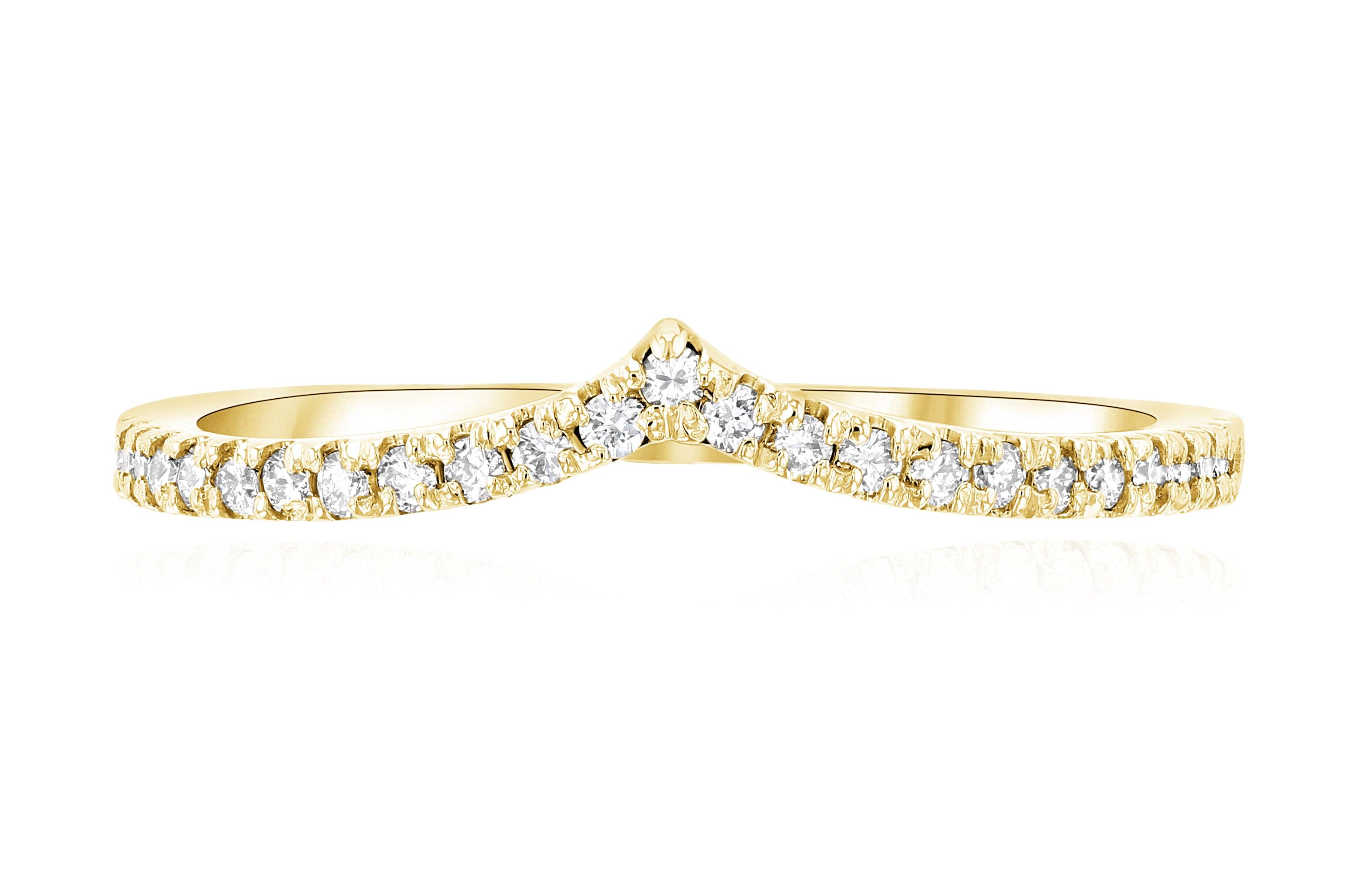 Petite Diamond Chevron Ring in 14k Yellow Gold (0.18 ct. tw.) - Iris + Mill