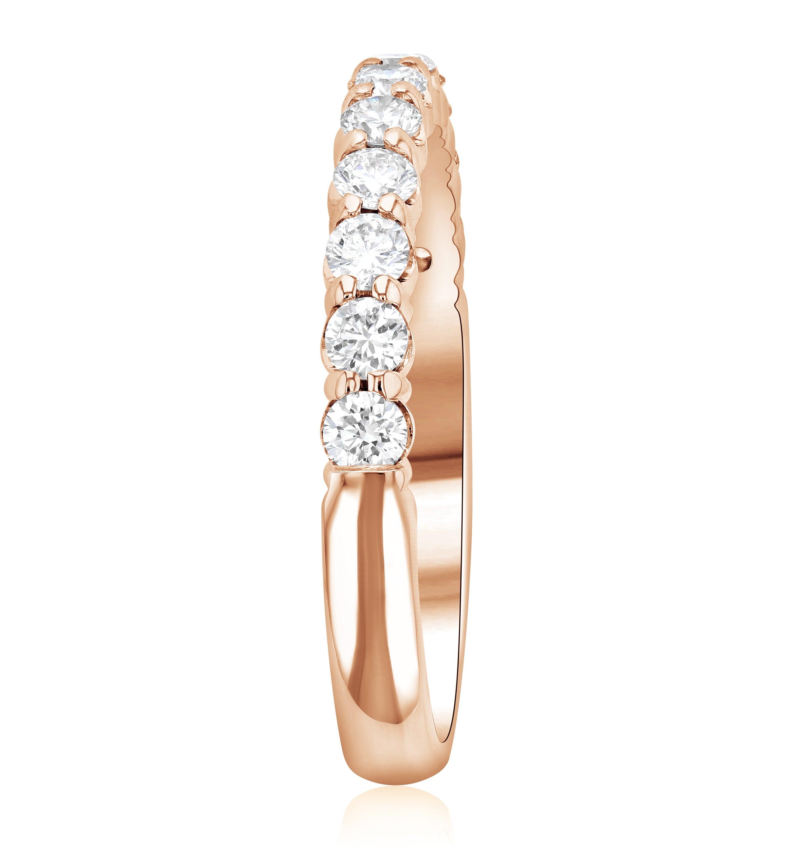 Petite Floating Diamond Wedding Ring in 14k Rose Gold (0.55 ct. tw.) - Iris + Mill