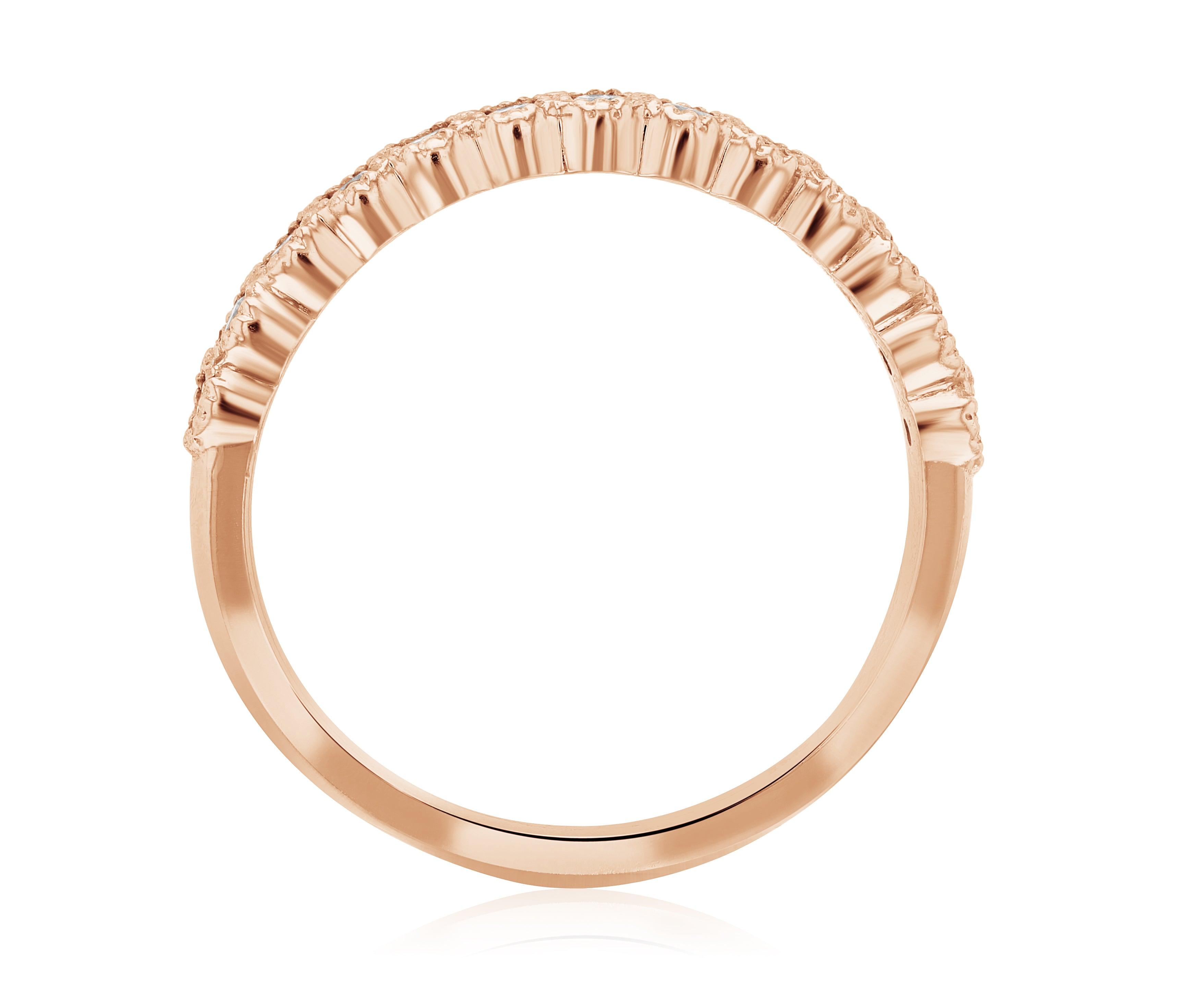 Petite Milgrain Halo Diamond Wedding Ring in 14k Rose Gold (0.27 ct. tw.) - Iris + Mill