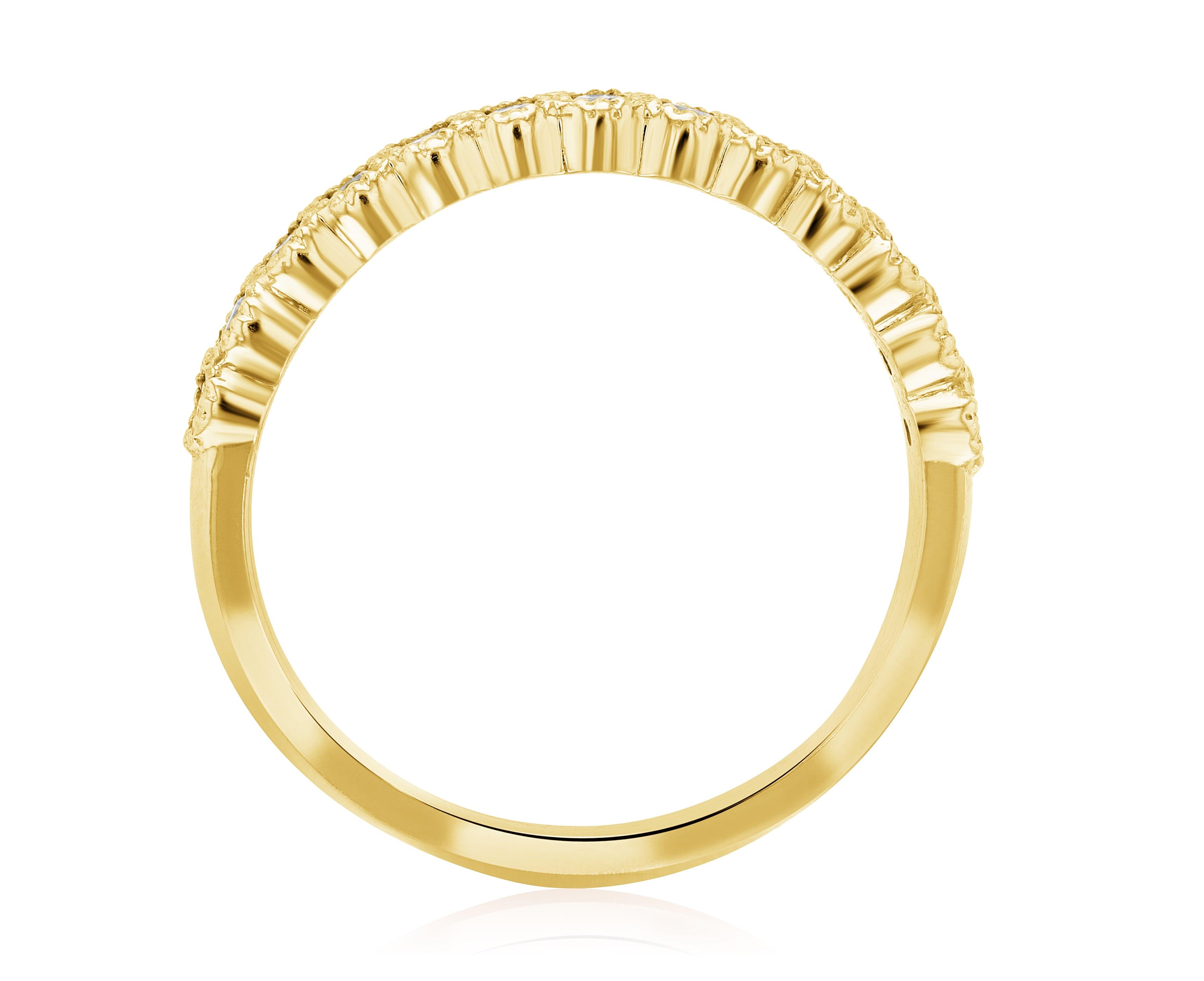 Petite Milgrain Halo Diamond Wedding Ring in 14k Yellow Gold (0.27 ct. tw.) - Iris + Mill