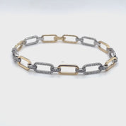 Diamond Link Bracelet in Two-Tone 14k Gold