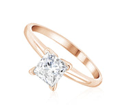 Princess Cut Diamond Solitaire Engagement Ring in 14k Rose Gold - Iris + Mill