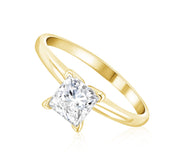 Princess Cut Diamond Solitaire Engagement Ring in 14k Yellow Gold - Iris + Mill