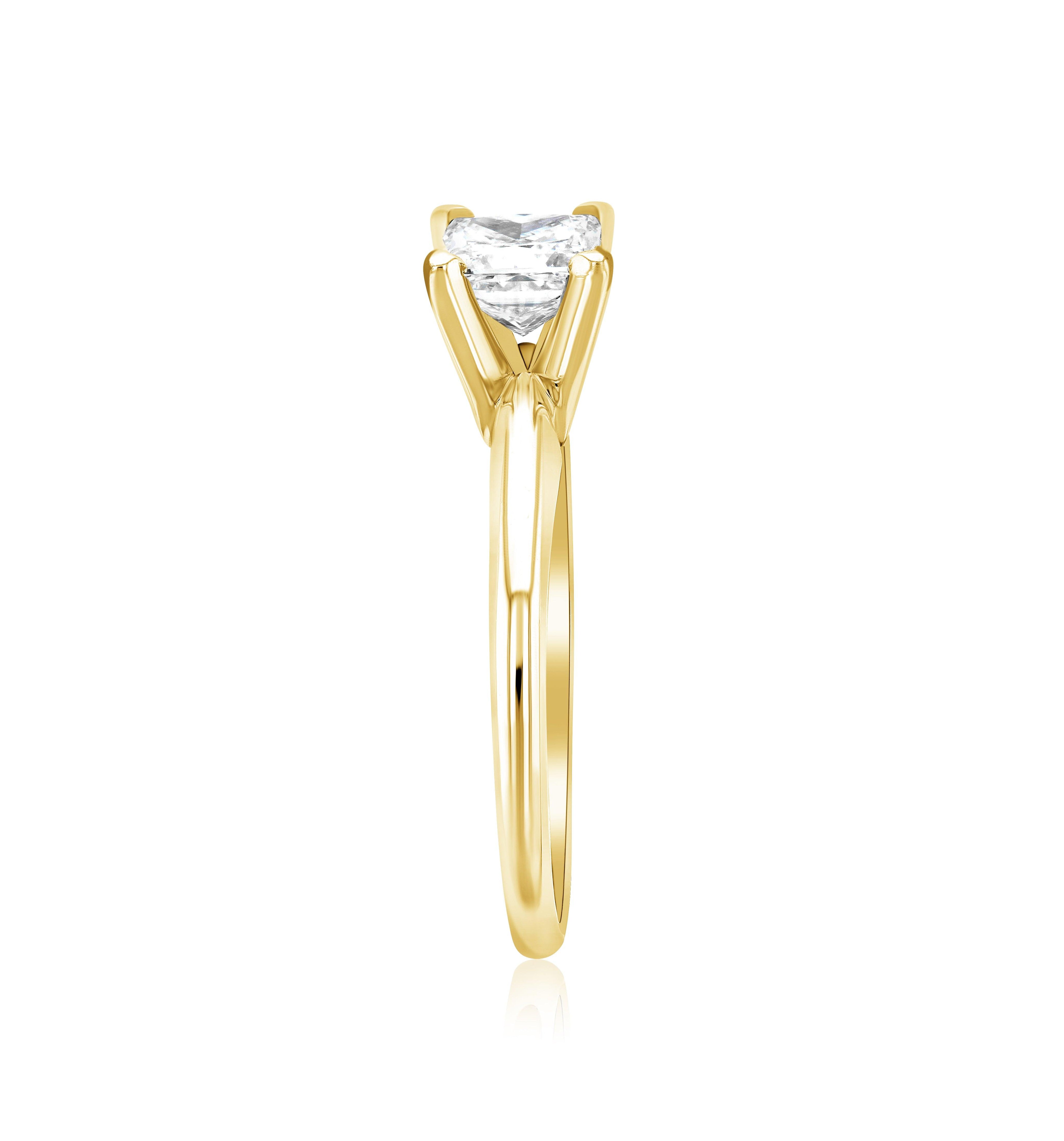 Princess Cut Diamond Solitaire Engagement Ring in 14k Yellow Gold - Iris + Mill