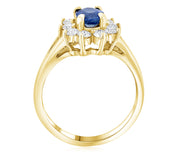 Princess Diana Oval Sapphire and Diamond Star Halo Ring in 14k Yellow Gold (1.60 ct. tw.) - Iris + Mill