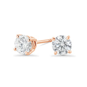 Round Diamond Stud Earrings in 14k Rose Gold - Iris + Mill