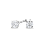 Round Diamond Stud Earrings in 14k White Gold - Iris + Mill