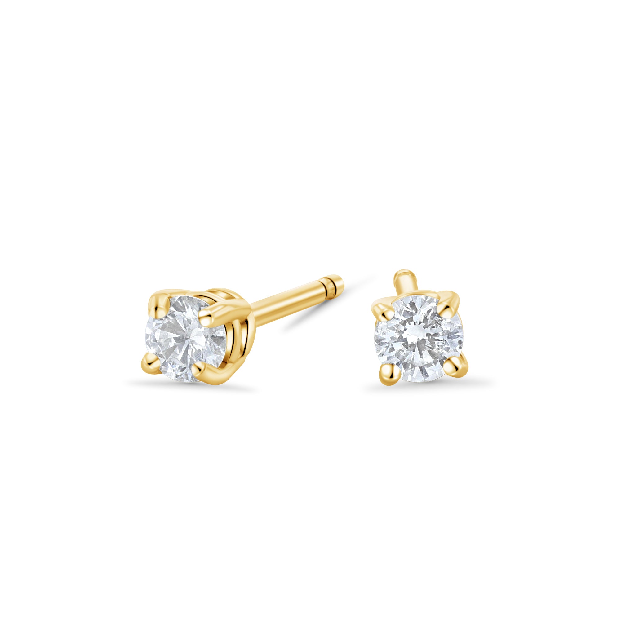 Round Diamond Stud Earrings in 14k Yellow Gold - Iris + Mill