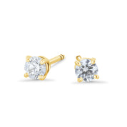 Round Diamond Stud Earrings in 14k Yellow Gold - Iris + Mill