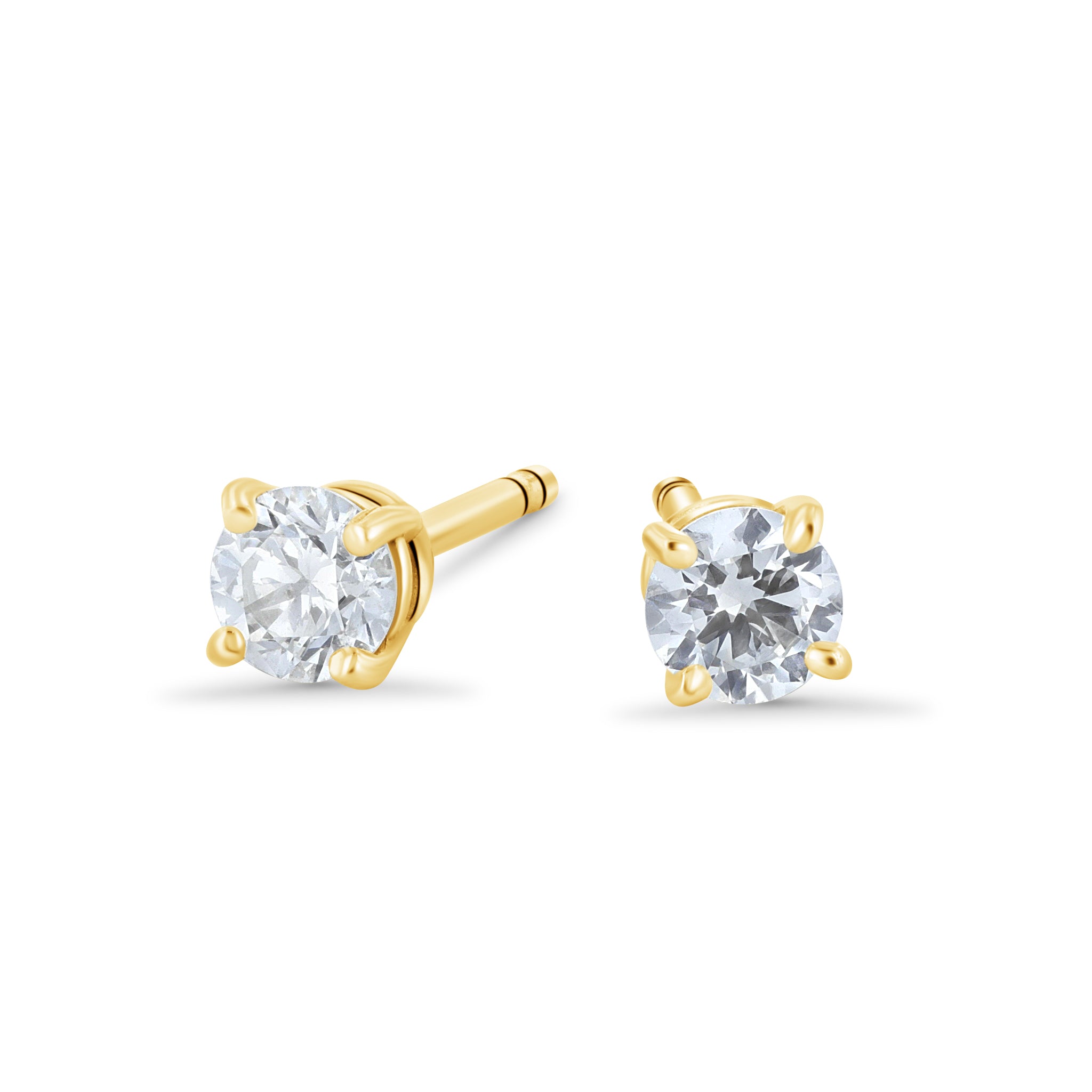 Round Diamond Stud Earrings in 14k Yellow Gold - Iris + Mill