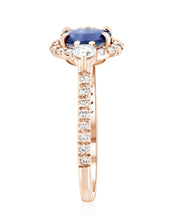 Sapphire Oval Diamond Halo Engagement Ring in 14k Rose Gold (1.60 ct. tw.) - Iris + Mill