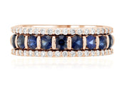 Three-Row Diamond and Sapphire Ring in 14k Rose Gold (1.37 ct. tw.) - Iris + Mill