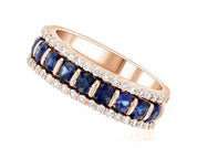 Three-Row Diamond and Sapphire Ring in 14k Rose Gold (1.37 ct. tw.) - Iris + Mill