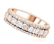 Three-Row Diamond Ring in 14k Rose Gold (1.10 ct. tw.) - Iris + Mill