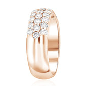 Three-Row Pavé Diamond and Emerald Ring in 14k Rose Gold (1.04 ct. tw.) - Iris + Mill