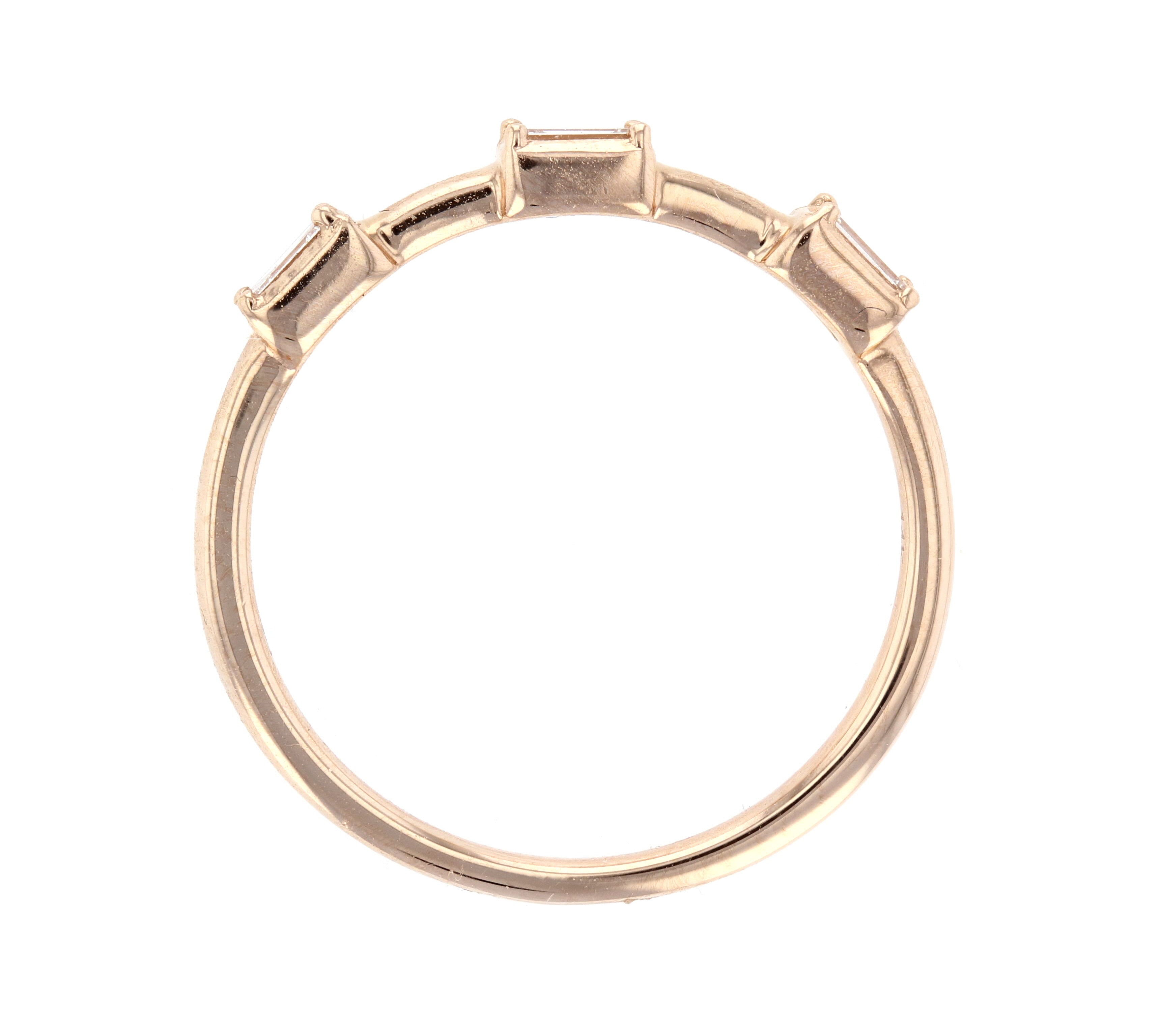 Three-stone Baguette Diamond Fashion Ring in 14k Rose Gold - Iris + Mill