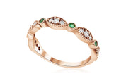 Three-Stone Diamond and Emerald Infinity Ring in 14k Rose Gold (0.35 ct. tw.) - Iris + Mill