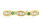 Three-Stone Diamond and Emerald Infinity Ring in 14k Yellow Gold (0.35 ct. tw.) - Iris + Mill