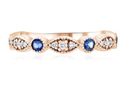 Three-Stone Diamond and Sapphire Infinity Ring in 14k Rose Gold (0.53 ct. tw.) - Iris + Mill