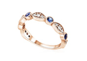 Three-Stone Diamond and Sapphire Infinity Ring in 14k Rose Gold (0.53 ct. tw.) - Iris + Mill