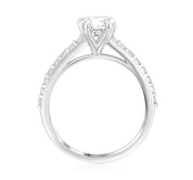 Double Prong Pavé Diamond Solitaire Engagement Ring - The Brothers Jewelry Co.