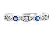 Three-Stone Diamond and Sapphire Infinity Ring (.53 ct. tw.) - The Brothers Jewelry Co.