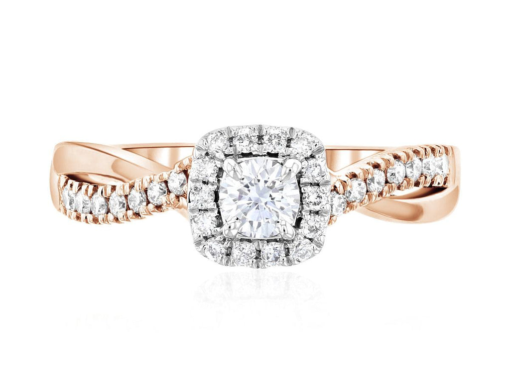 Unique Ladies Diamond Engagement Ring 1.28ct 14K White Gold