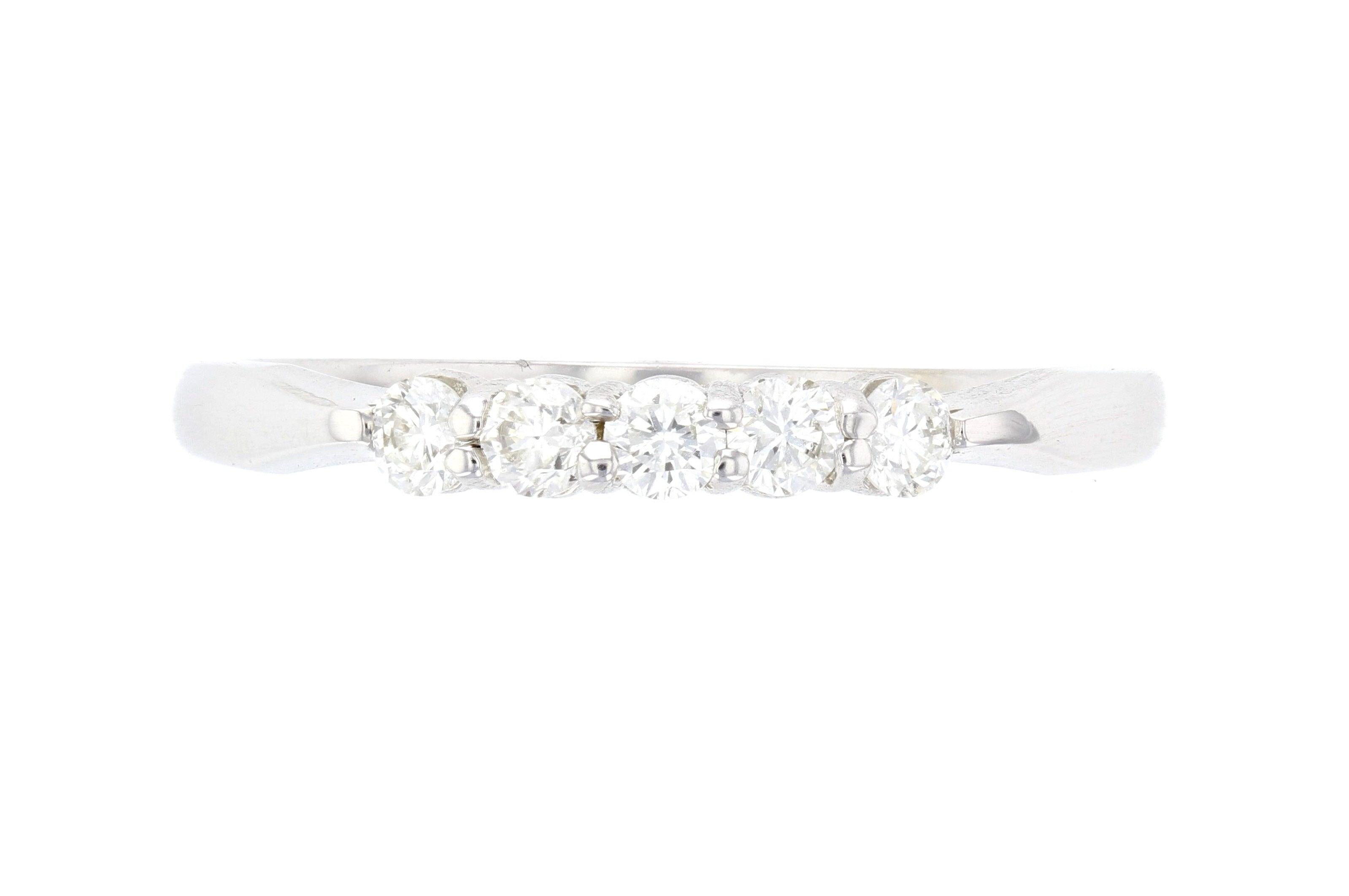 Five-Stone Diamond Shared Prong Wedding Ring - The Brothers Jewelry Co.