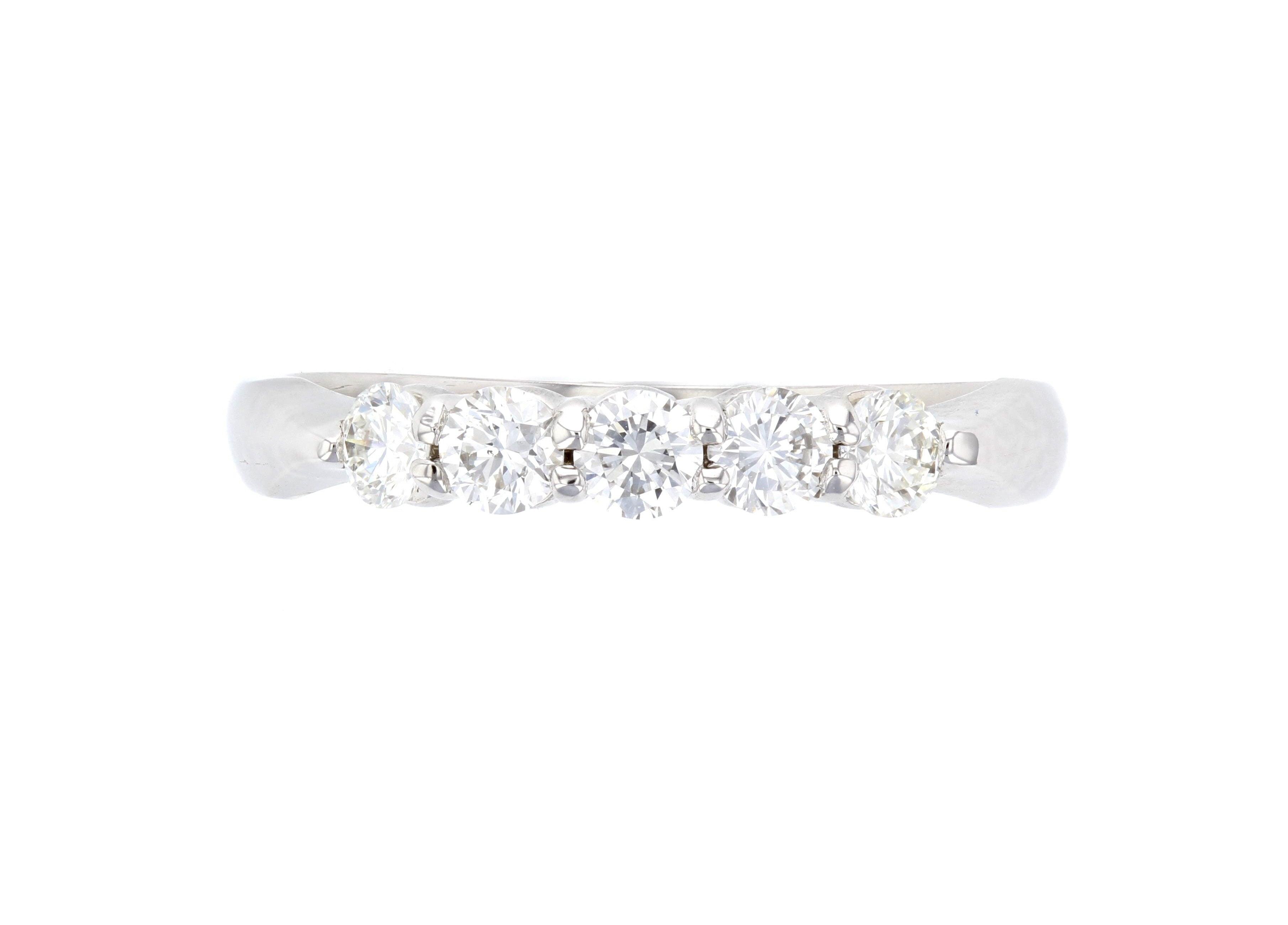 Five-Stone Diamond Shared Prong Wedding Ring - The Brothers Jewelry Co.