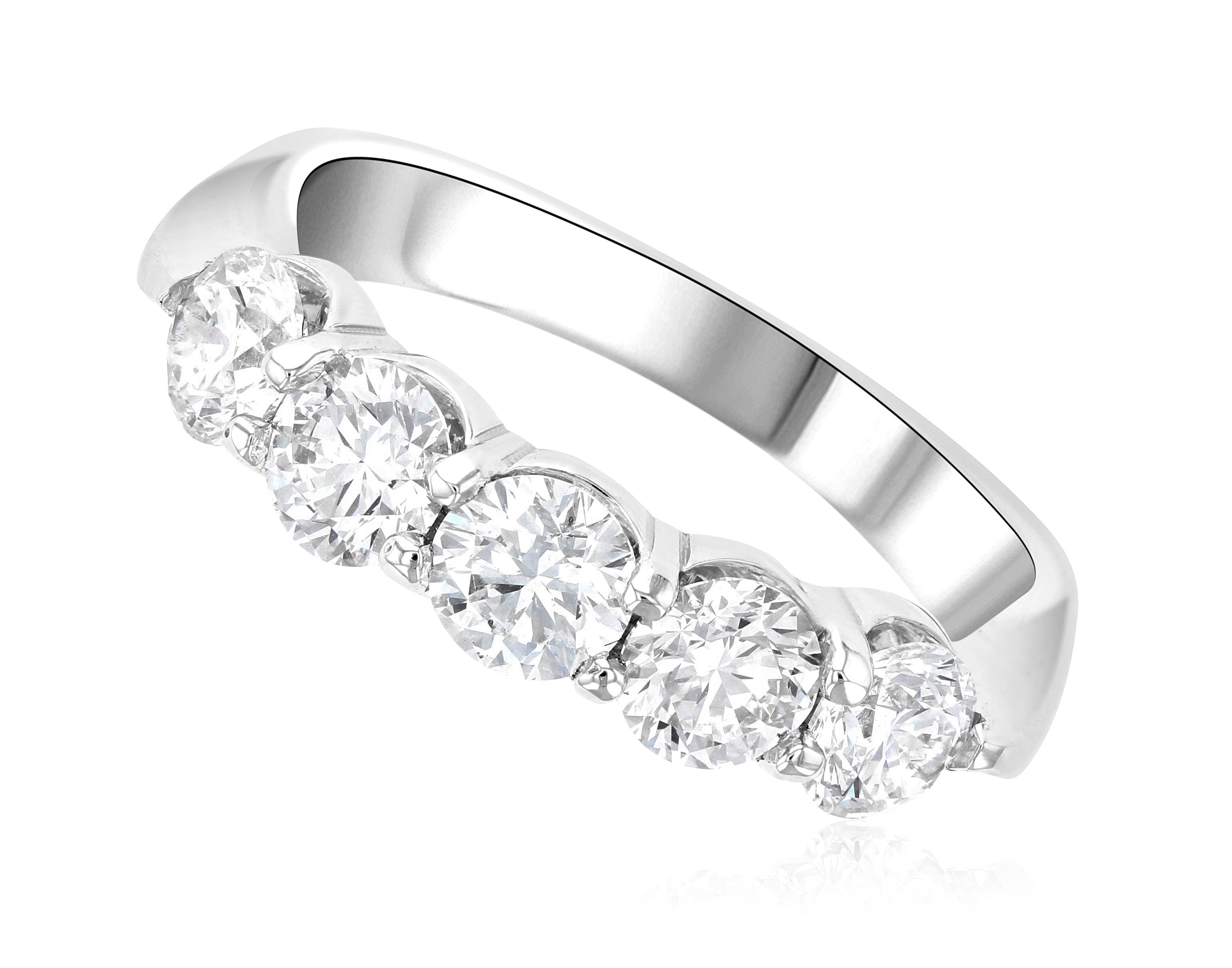 Five-Stone Diamond Shared Prong Wedding Ring (1.50 ct. tw.) - The Brothers Jewelry Co.