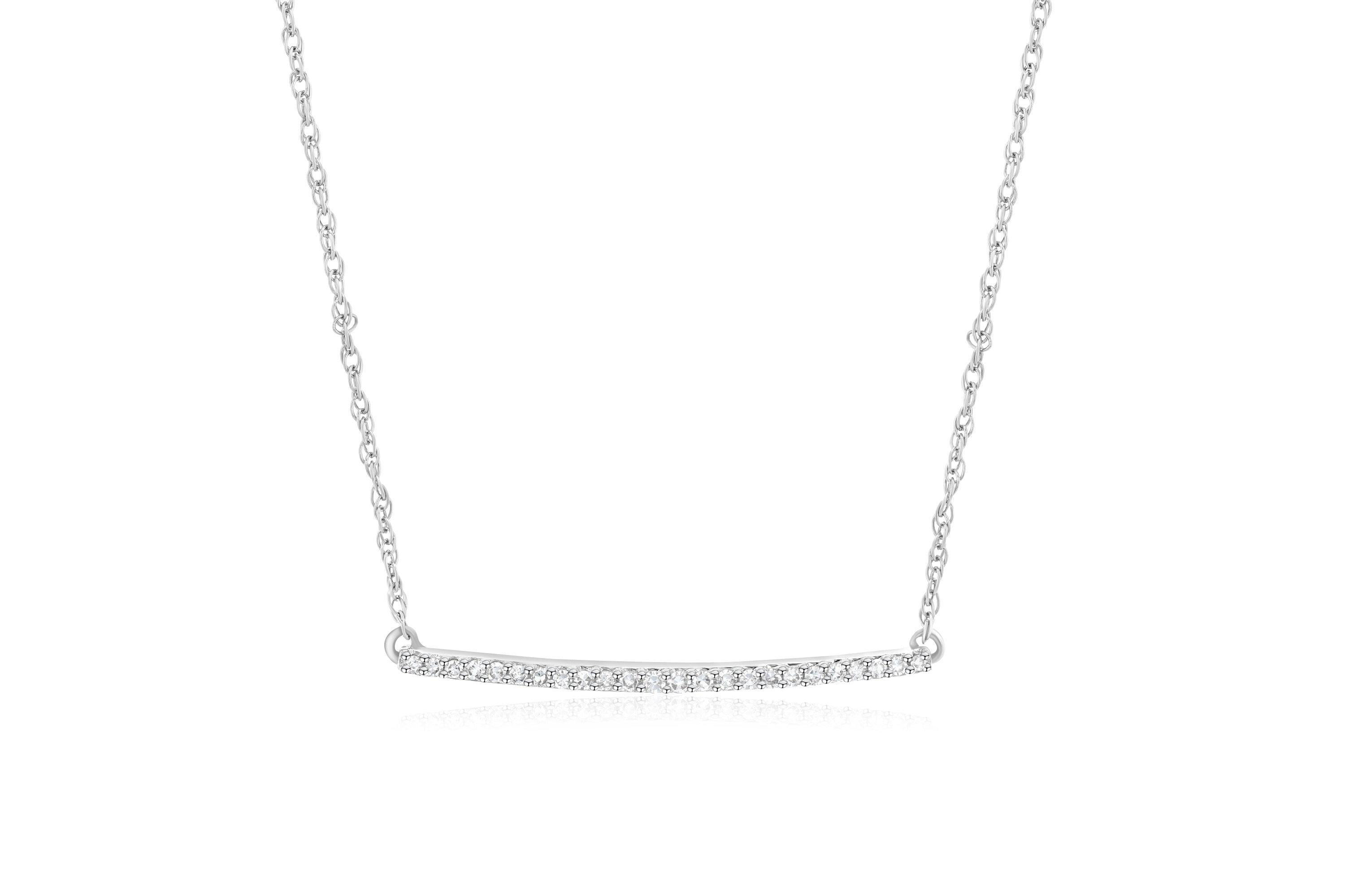 Diamond Bar Pendant Necklace - The Brothers Jewelry Co.