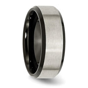 Black and Grey Brushed Titanium Men's Wedding Band Comfort Fit 8mm - The Brothers Jewelry Co.